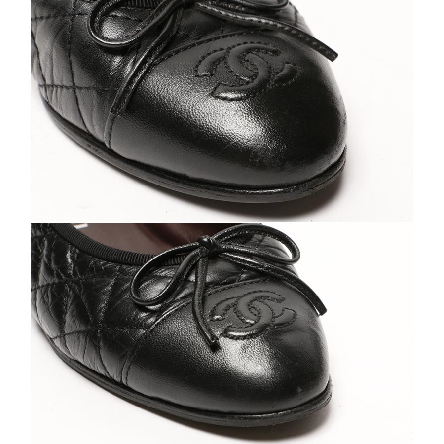 CHANEL パンプス　バレエシューズ36 シャネル バレエシューズ バレリーナ ココ ラメ G02819 レディース