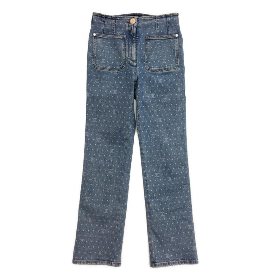 シャネル デニムパンツ ココマーク ドット柄 P74503 レディース