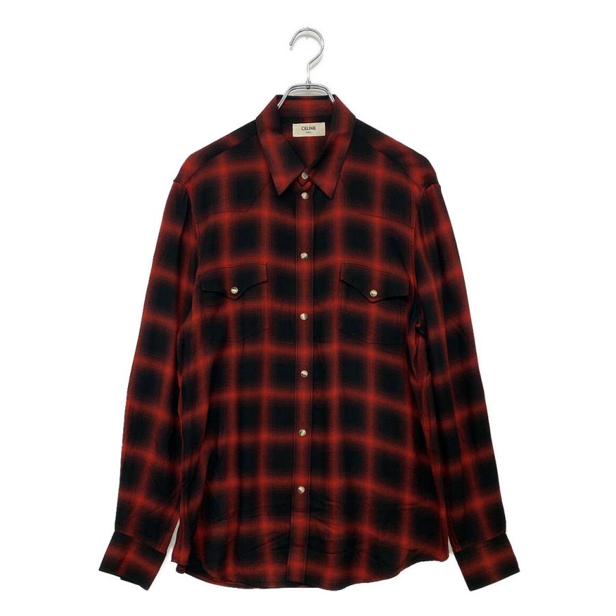 セリーヌ　長袖チェックシャツ中古美品 CELINE（チェック ・ シャツ/ブラウス(長袖/七分)）のフリマ