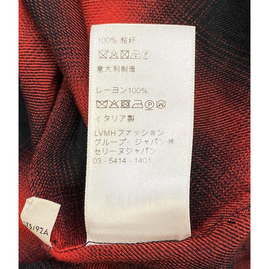 セリーヌ 長袖シャツ ウエスタンシャツ レッド チェック 19SS