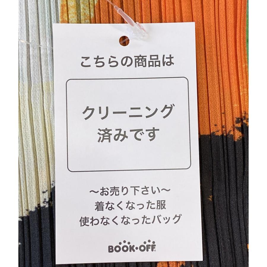 美品 プリーツプリーズ ノースリーブロングワンピース マルチカラー