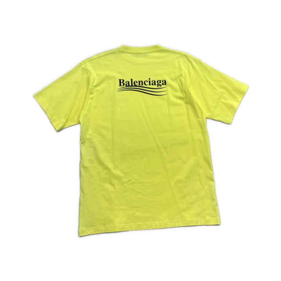 バレンシアガ 半袖Tシャツ ネオンイエロー キャンペーンロゴ