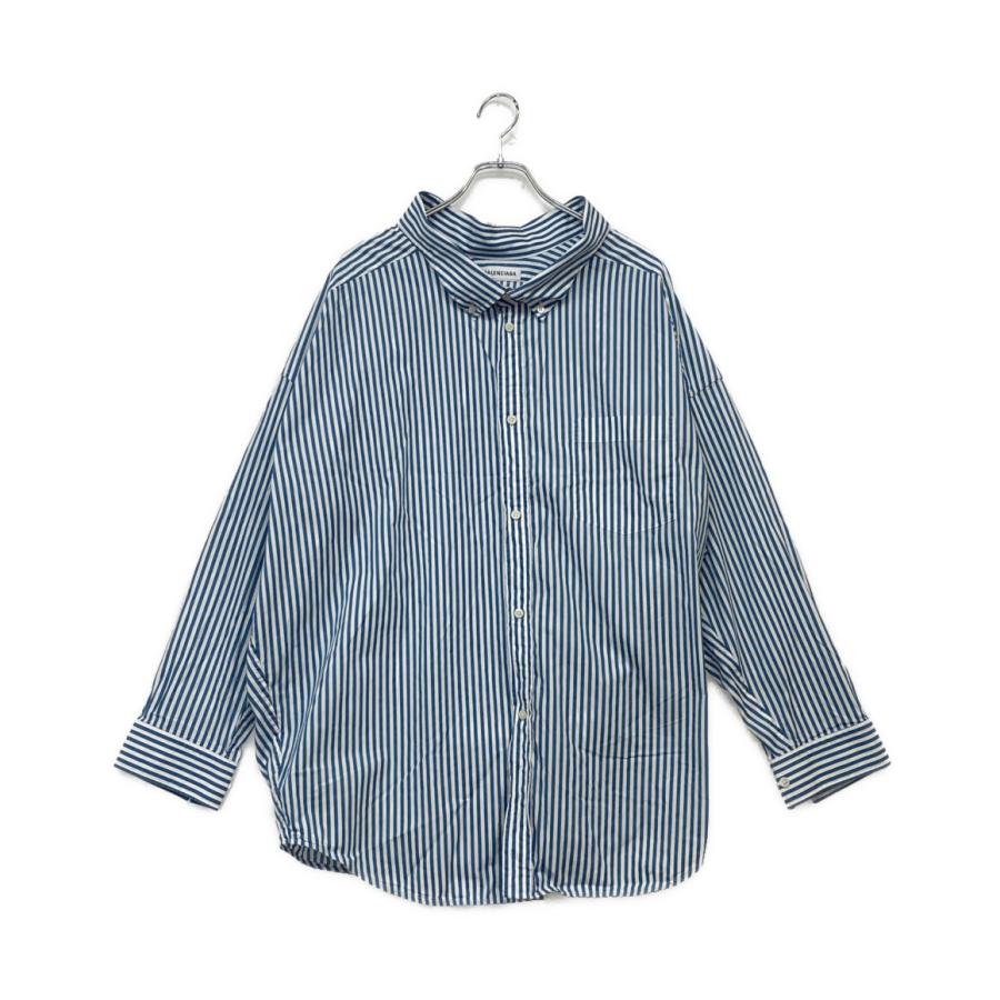 BALENCIAGA 青白ストライプ 長袖シャツ バレンシアガ オーバー長袖シャツ ストライプ ブルー ホワイト