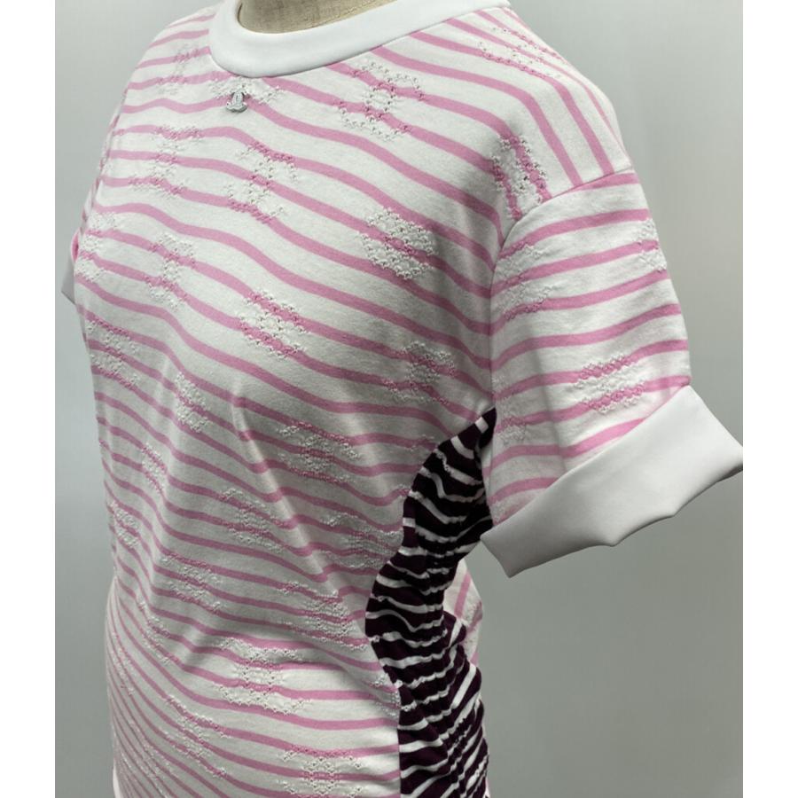 CHANEL シャネル トップス ココマーク Tシャツ ピンク　ストライプ CHANEL シャネル トップス ココマーク Tシャツ ピンク ストライプ