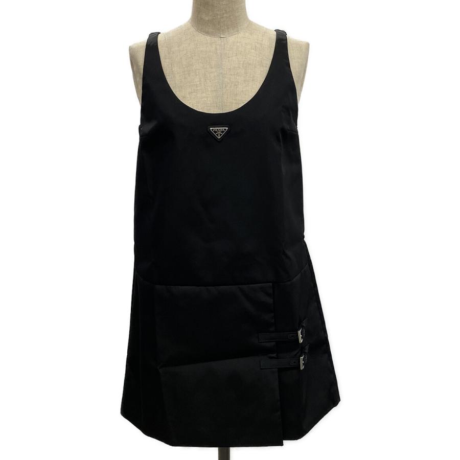 ☆新品☆PRADA ノースリーブAラインドレス ウールナイロン 44 美品 プラダ ノースリーブドレス ReーNyron 230715 レディース SIZE 36