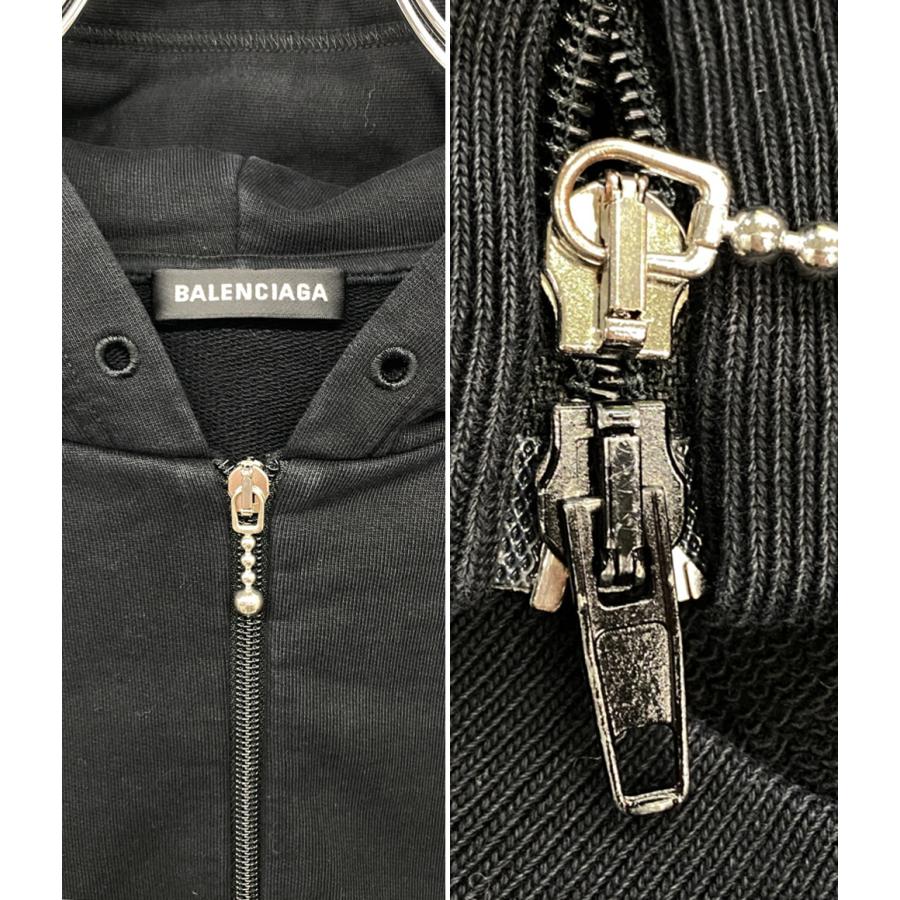 BALENCIAGA（バレンシアガ） ジップアップパーカー ブラック ロゴ 2018