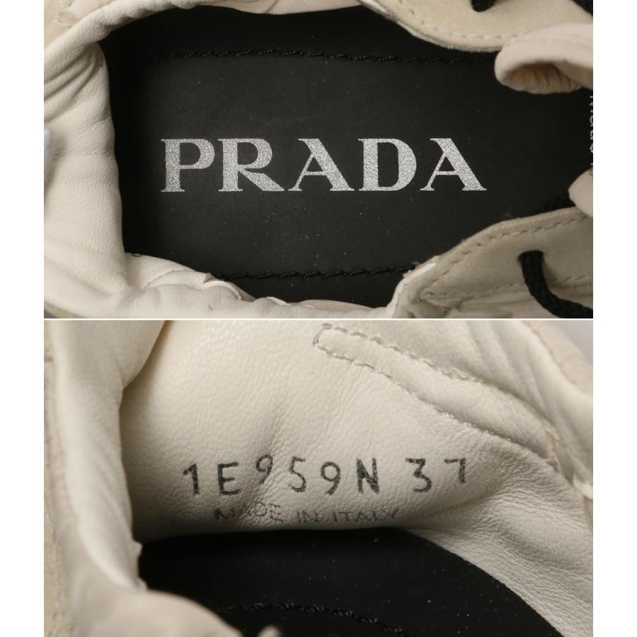プラダ コラプス Re-Nylon xスエード スニーカー アイボリー 1E959N レディース SIZE 37 PRADA 中古_3