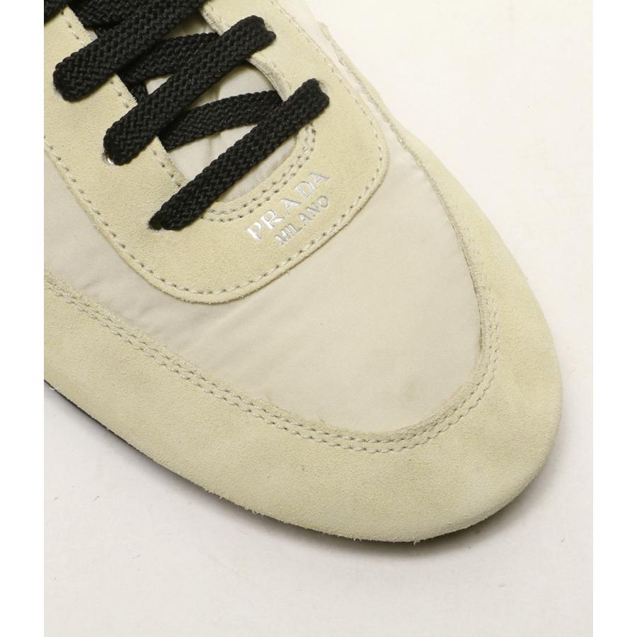 PRADA（プラダ） コラプス Re-Nylon xスエード スニーカー アイボリー