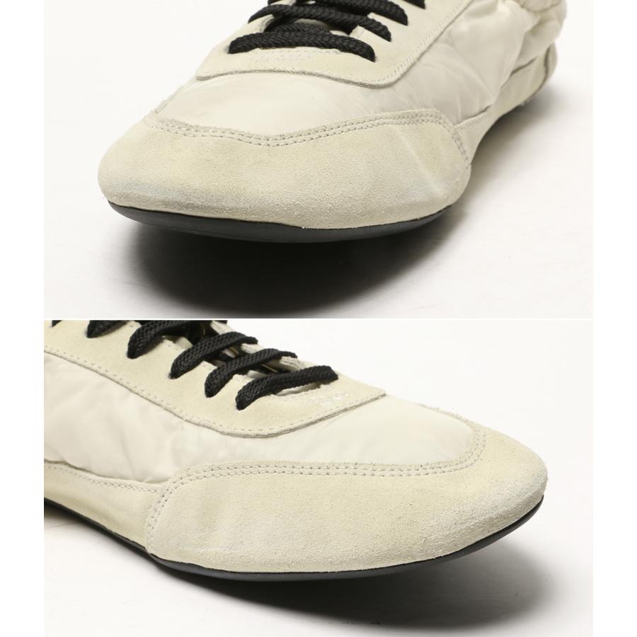 PRADA（プラダ） コラプス Re-Nylon xスエード スニーカー アイボリー