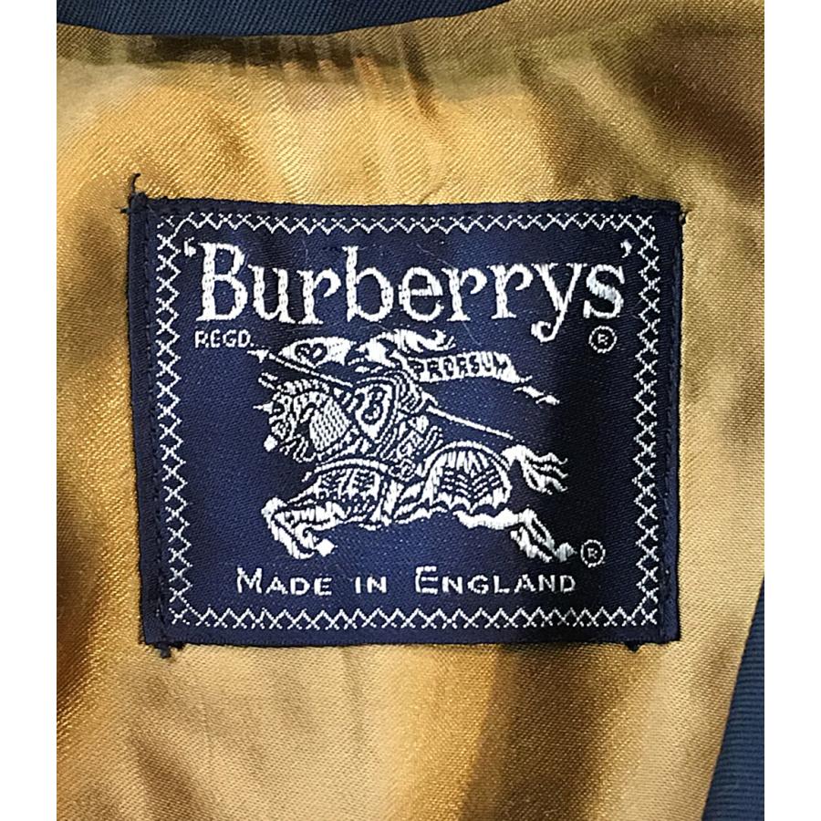 バーバリーズ ステンカラーコート 裏地チェック ネイビー メンズ SIZE