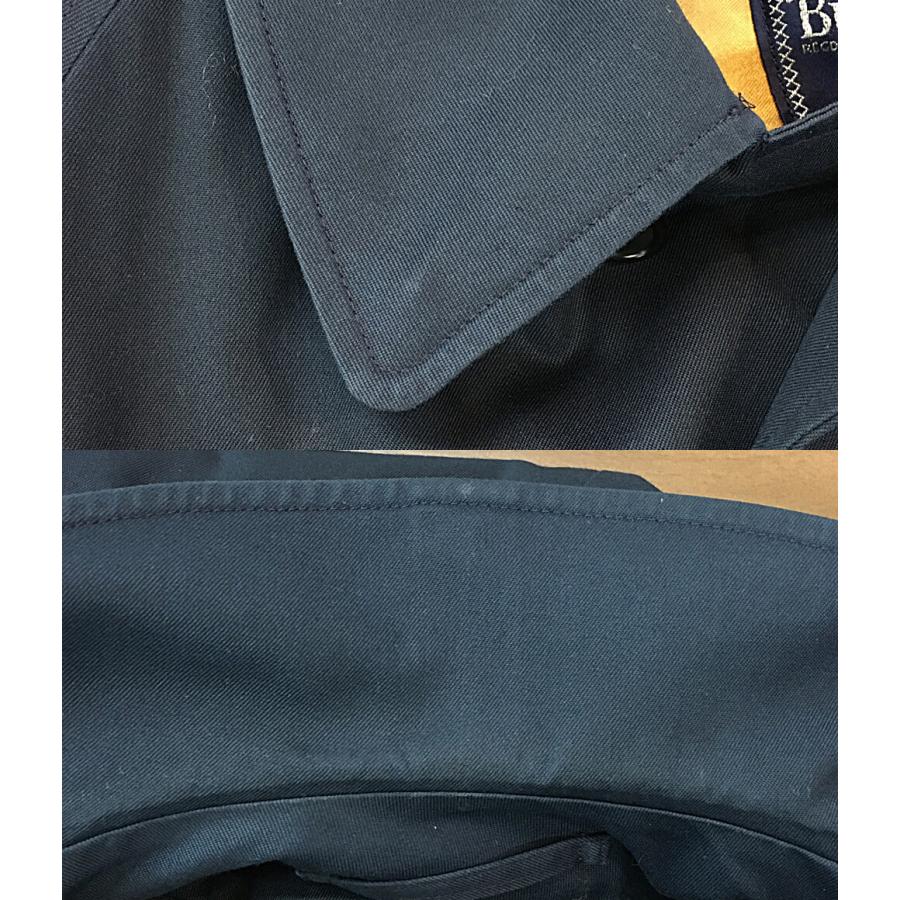 バーバリーズ ステンカラーコート 裏地チェック ネイビー メンズ SIZE