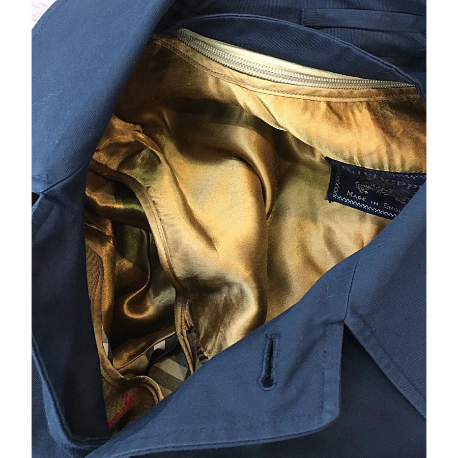 バーバリーズ ステンカラーコート 裏地チェック ネイビー メンズ SIZE