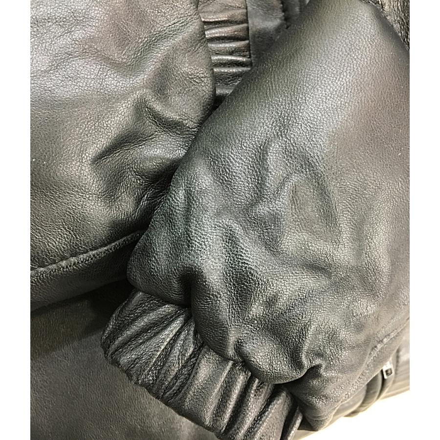 ショット ダウンジャケット レザー USA製 ブラック メンズ SIZE 34