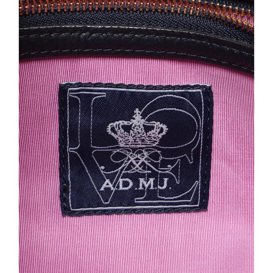 未使用✨A.D.M.J.ボストンバッグ　ネイビー　ピンク　レザー　付属品付き A.D.M.J（エーディーエムジェイ） ADMJ シュリンクレザー ボストン