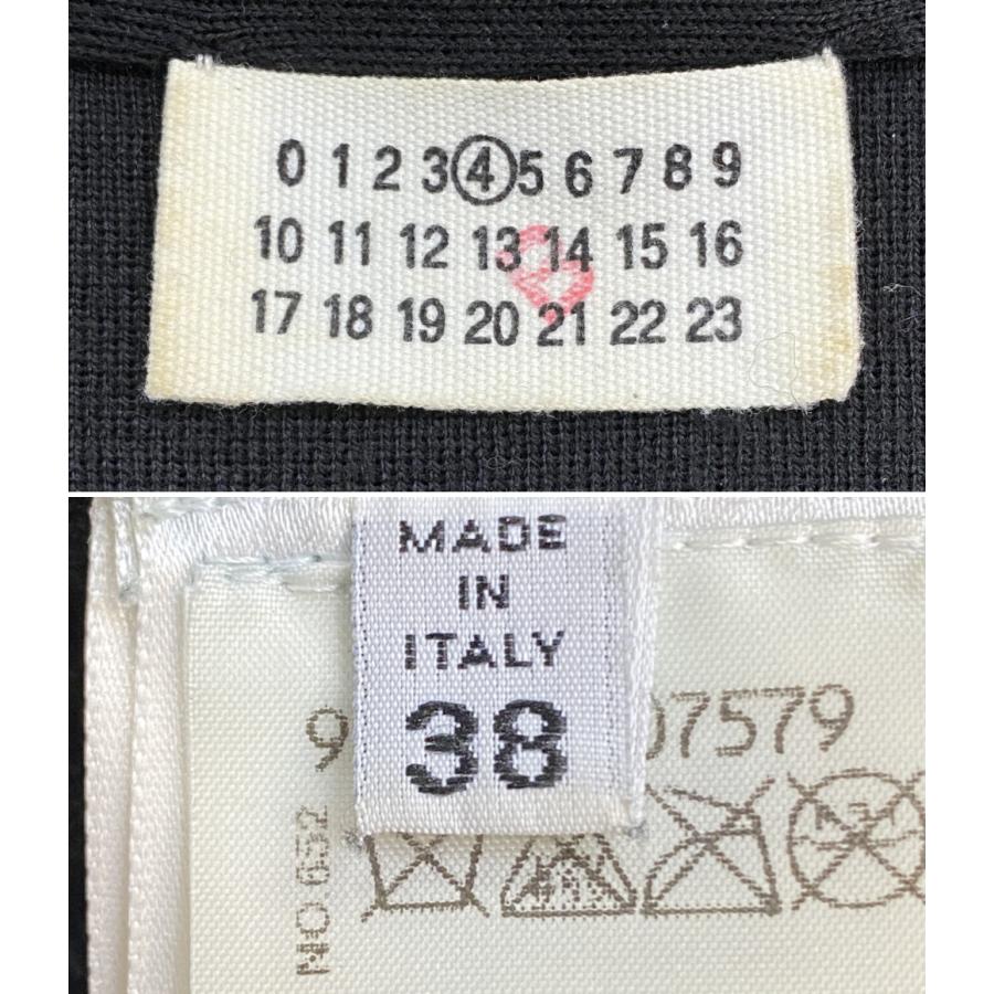 マルタンマルジェラ ベスト ブラック レザー ウール 929PT0107579