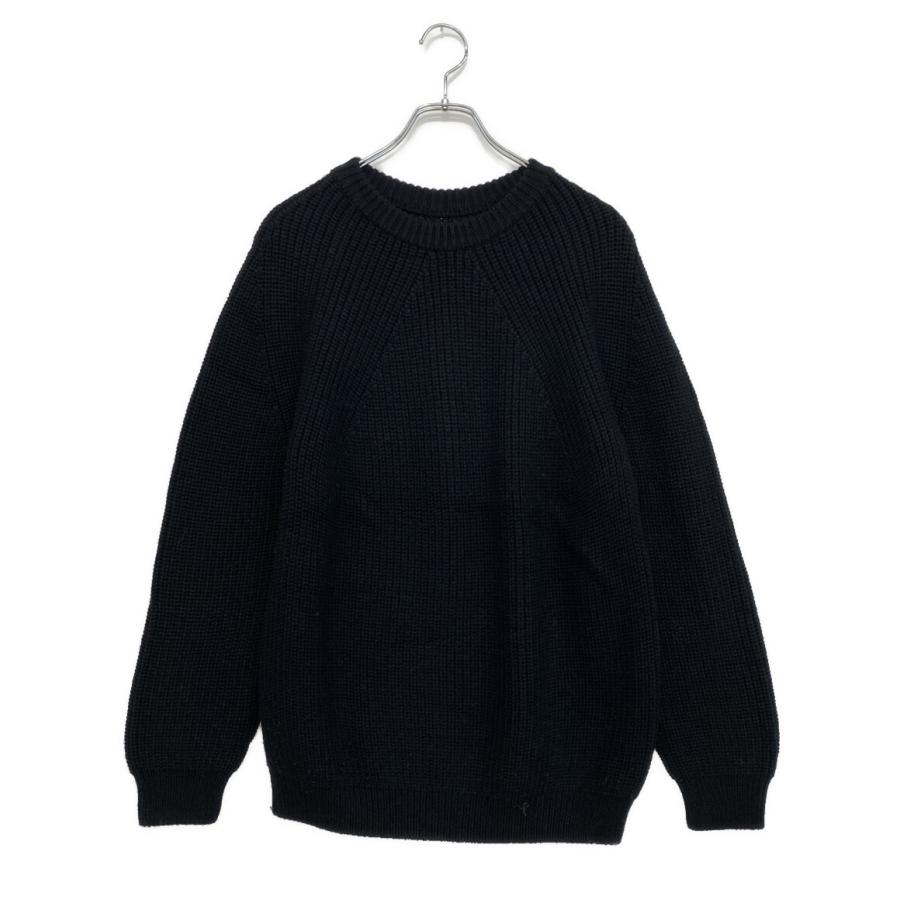 バトナー BATONER シグネチャー クルーネック ニット ブラック S BATONER (バトナー) men SIGNATURE CREW NECK / シグネチャークルー