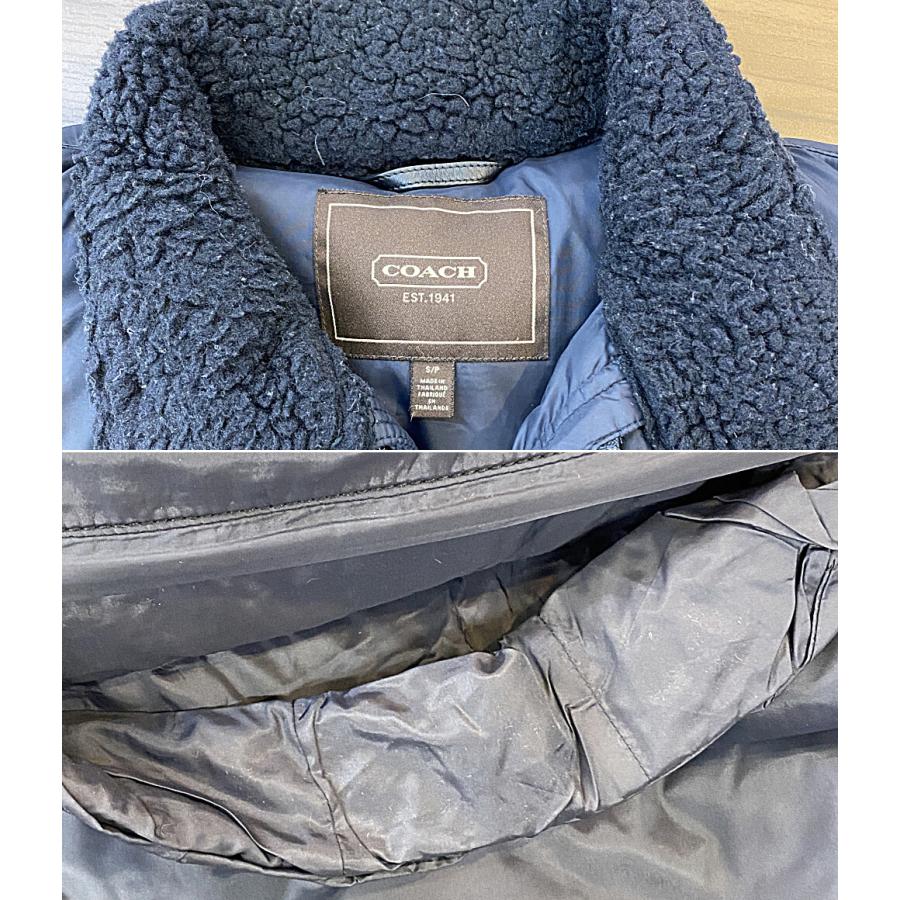 コーチ ダウンジャケット ボアカラー ブラック メンズ SIZE S COACH