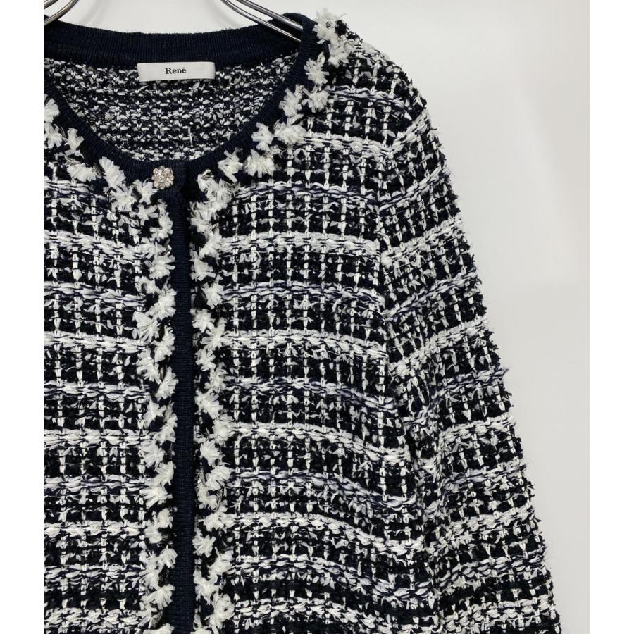 René ルネ　カーディガン ルネ カーディガン ツイード ラメ レディース SIZE 38 Rene 中古