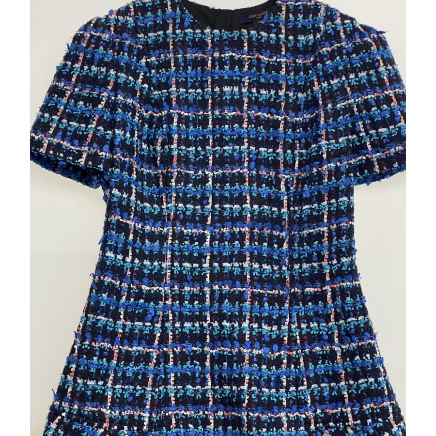 タグ付き ルイヴィトン ツイード ワンピース ノースリーブ ウエスト