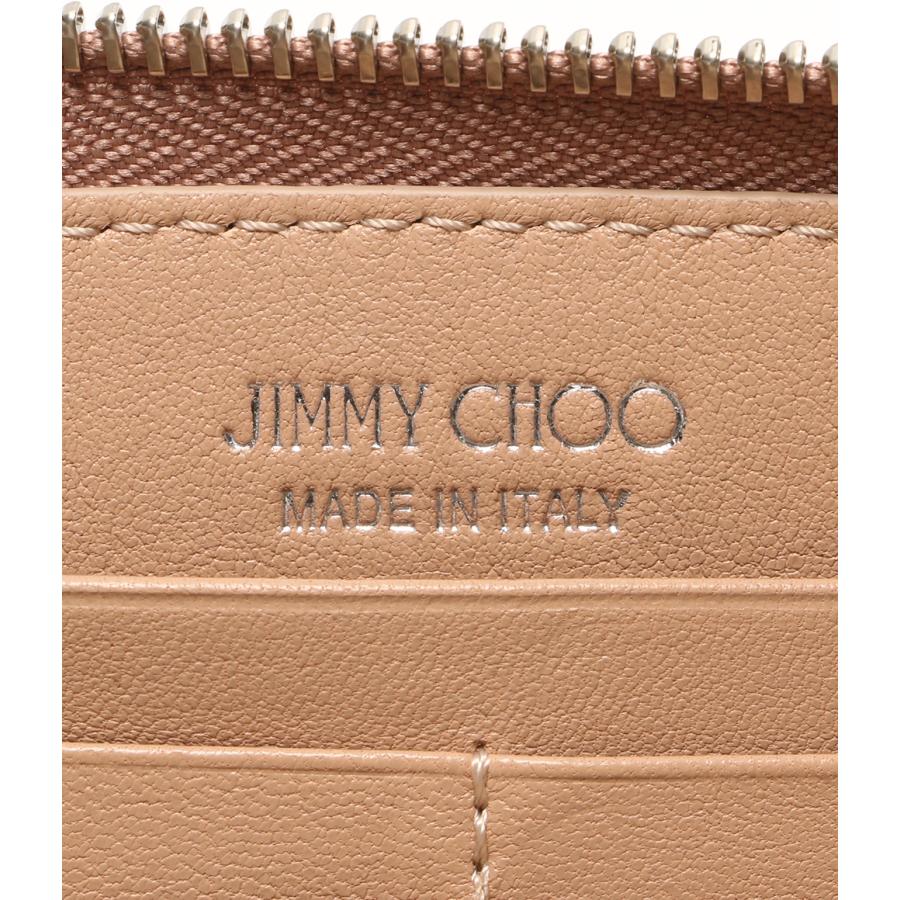 美品 ジミーチュウ スタースタッズ長財布 ピンクベージュ レディース