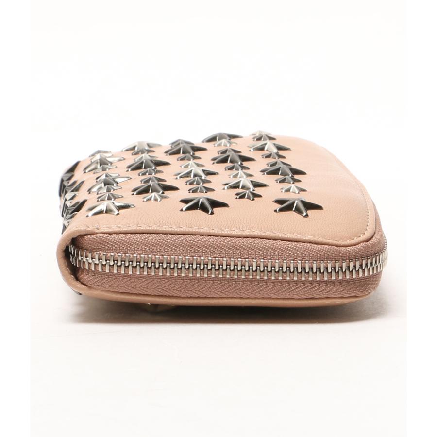 美品 ジミーチュウ スタースタッズ長財布 ピンクベージュ レディース