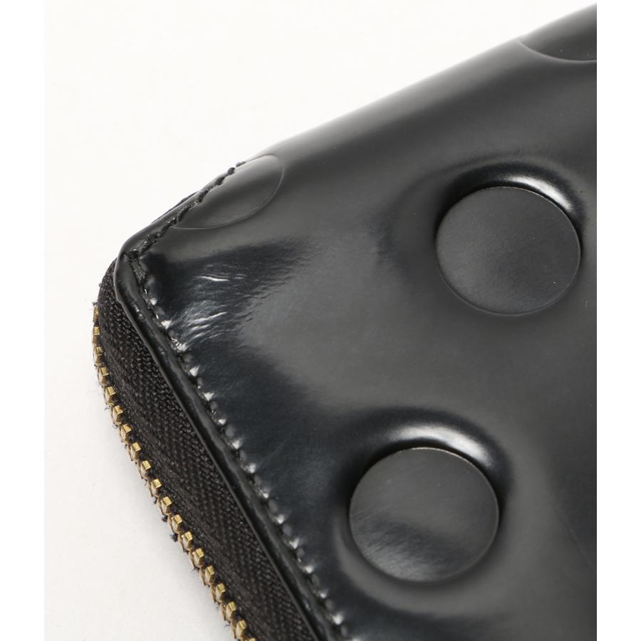 コムデギャルソン 2つ折り財布 ラウンドファスナー ブラックドット