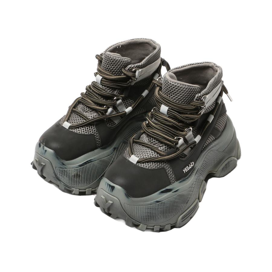 YELLO TRACKER SHORT BOOTS ブラック イエロ スニーカー TRACKER SHORT BOOTS レディース SIZE L YELLO 中古