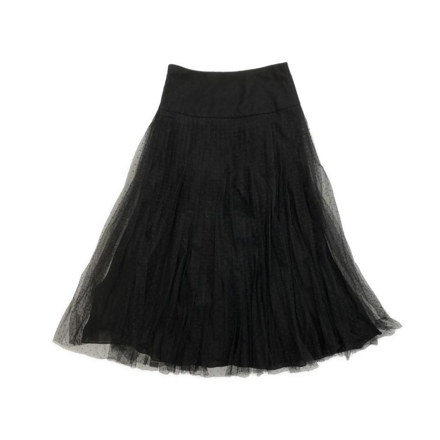 クリスチャンディオール チュールスカート 841J50A8810 ドット ブラック レディース SIZE 34 Christian Dior 中古の画像