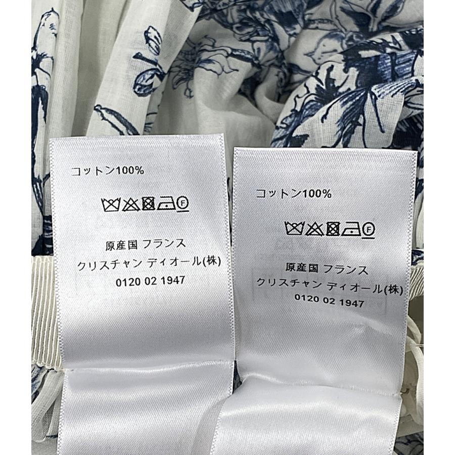 クリスチャンディオール 211J65A3771 ボタニカル柄フレアスカート white×blue レディース SIZE F34 Christian Dior 中古の画像