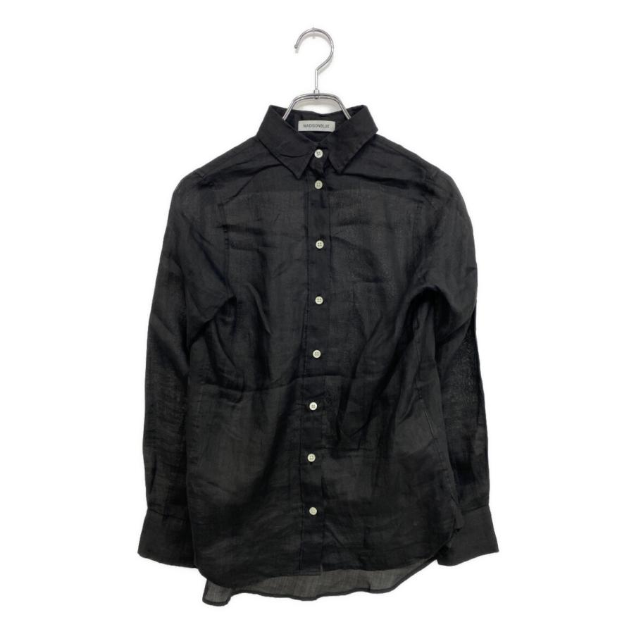 MADISONBLUE リネン長袖シャツ ブラック　サイズ01 マディソンブルー 長袖シャツ リネン MB191-5741 レディース SIZE XS