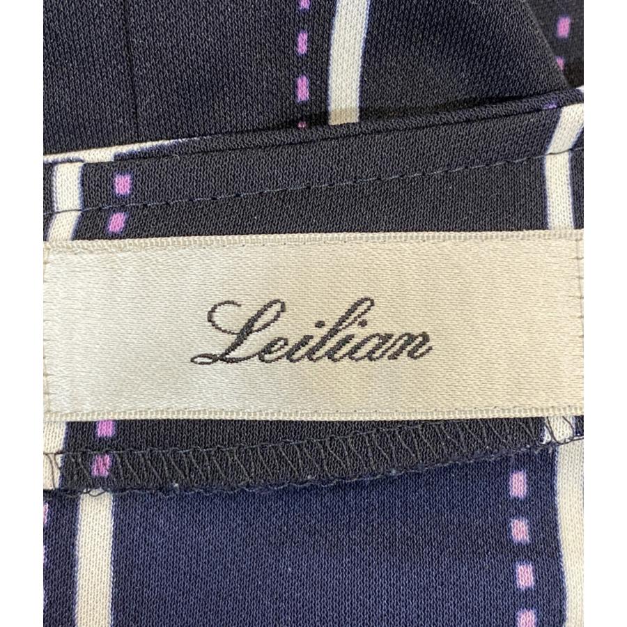 Leilian（レリアン） 半袖ワンピース ブラック チェックパープル