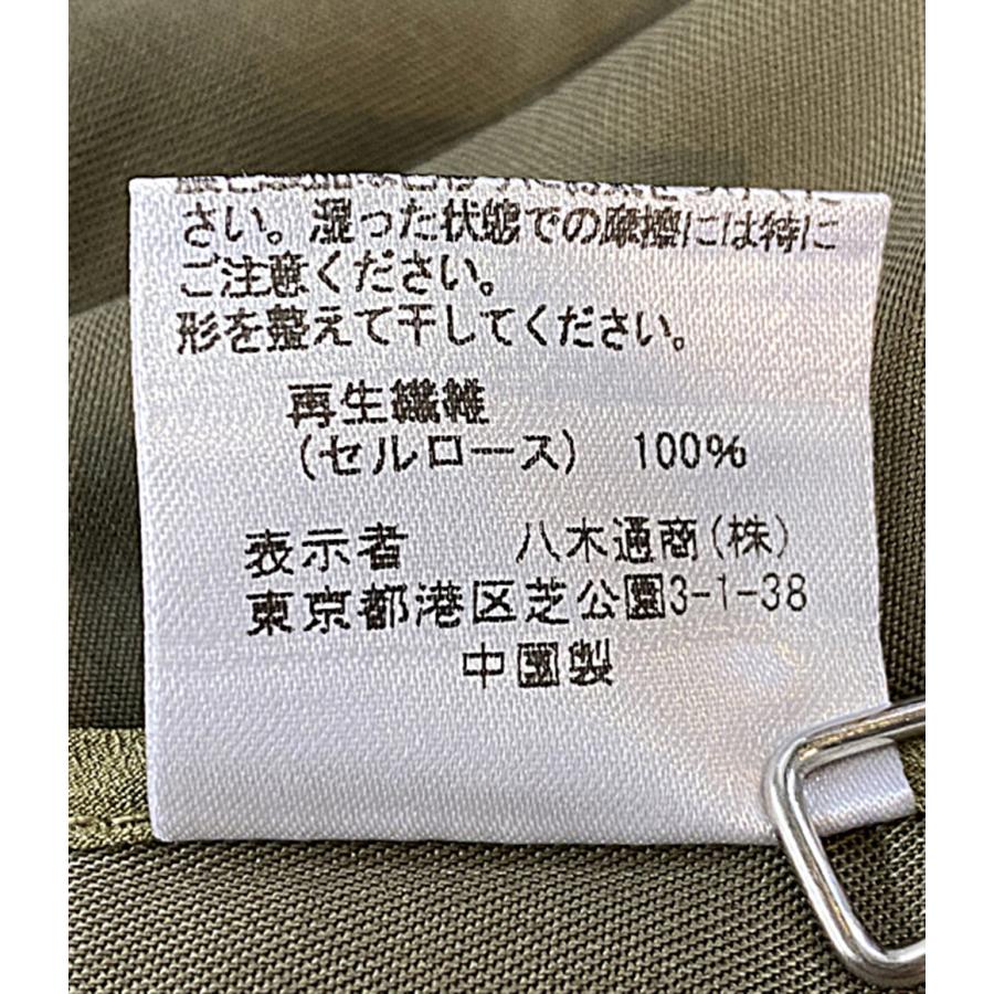 美品 スリードッツ フィブリオノーカラージャケット カーキ レディース 