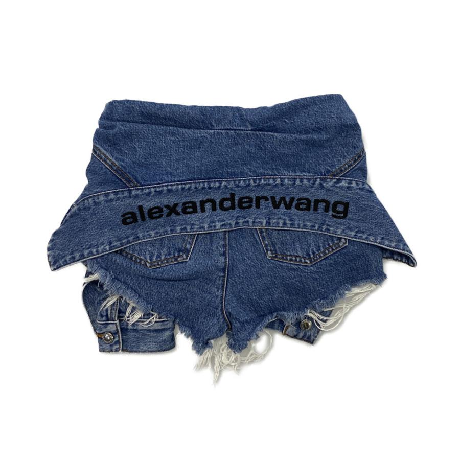 ☆*様 alexanderwang ロゴプリント デニムショートパンツ alexanderwang（アレキサンダー・ワン） ドッキングデニムショート