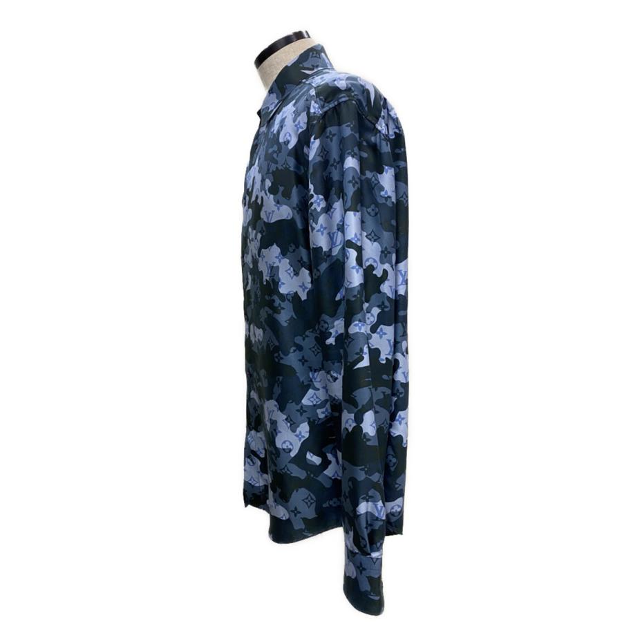 LOUIS VUITTON ルイ ヴィトン シルク シャツ カモフラ