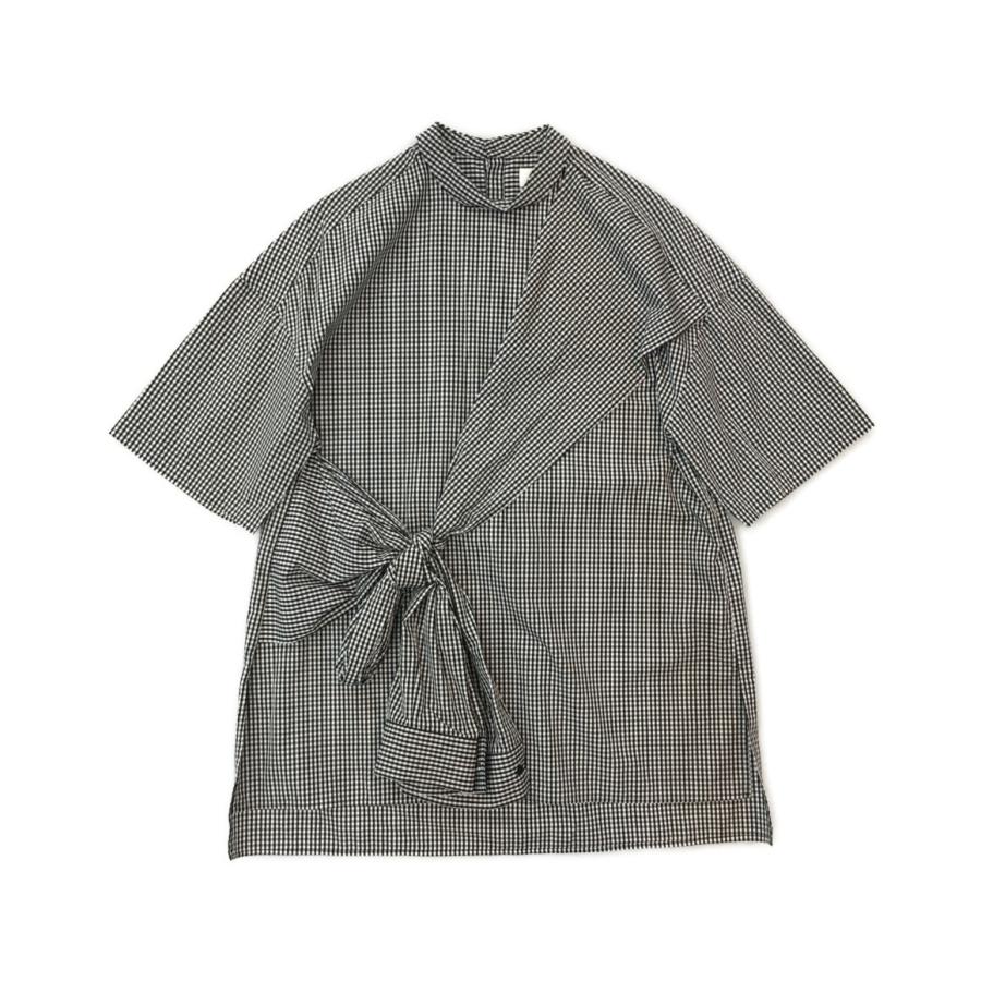 エンフォルドenfoldギンガムチェックフリルブラウスシャツコレクション