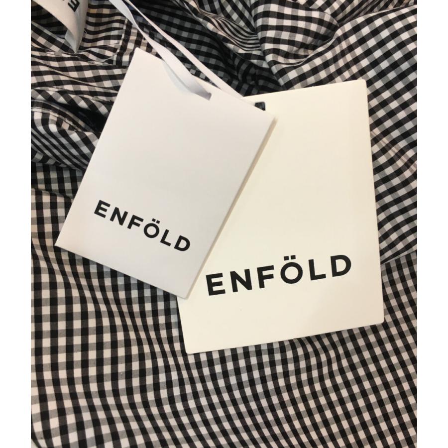 ENFOLD エンフォルド チェックブラウス エンフォルド フロントリボンブラウス ギンガムチェック 20ss 300DS930