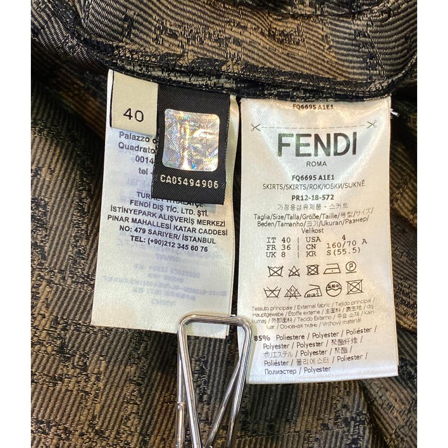 フェンディ シルク混プリーツスカート ズッカ柄 2019 レディース SIZE  