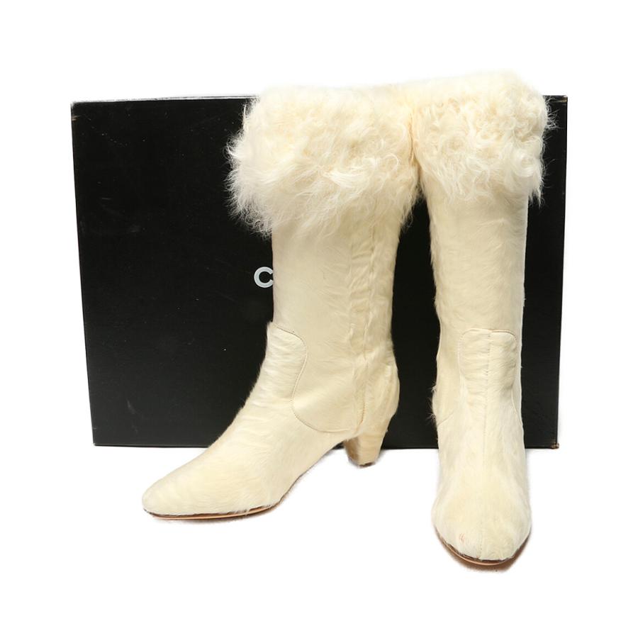 美品 ブーツ ホワイト シアリングファーブーツ レディース SIZE 36.5