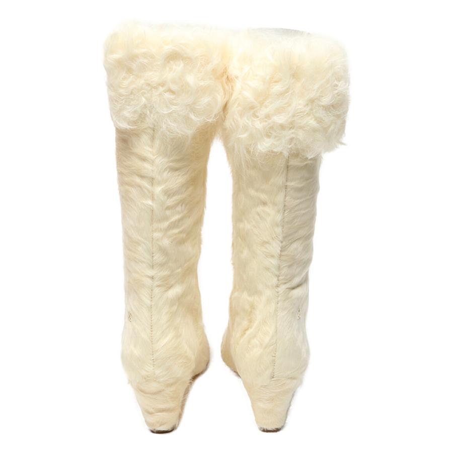 美品 ブーツ ホワイト シアリングファーブーツ レディース SIZE 36.5