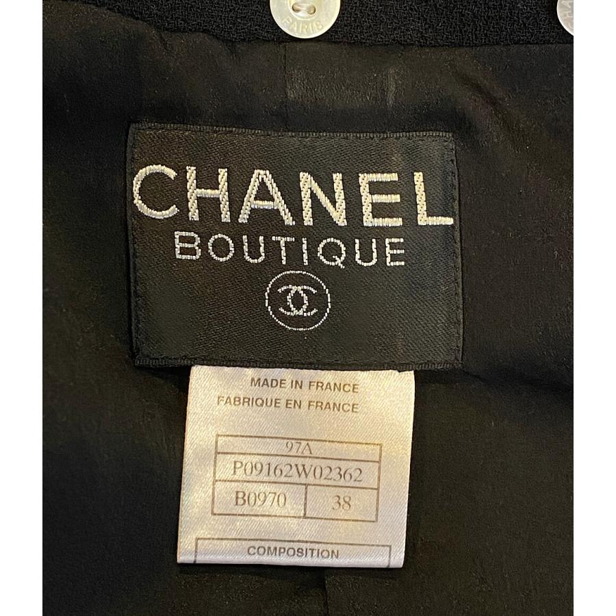 シャネル セットアップ ノーカラージャケット スカート パール