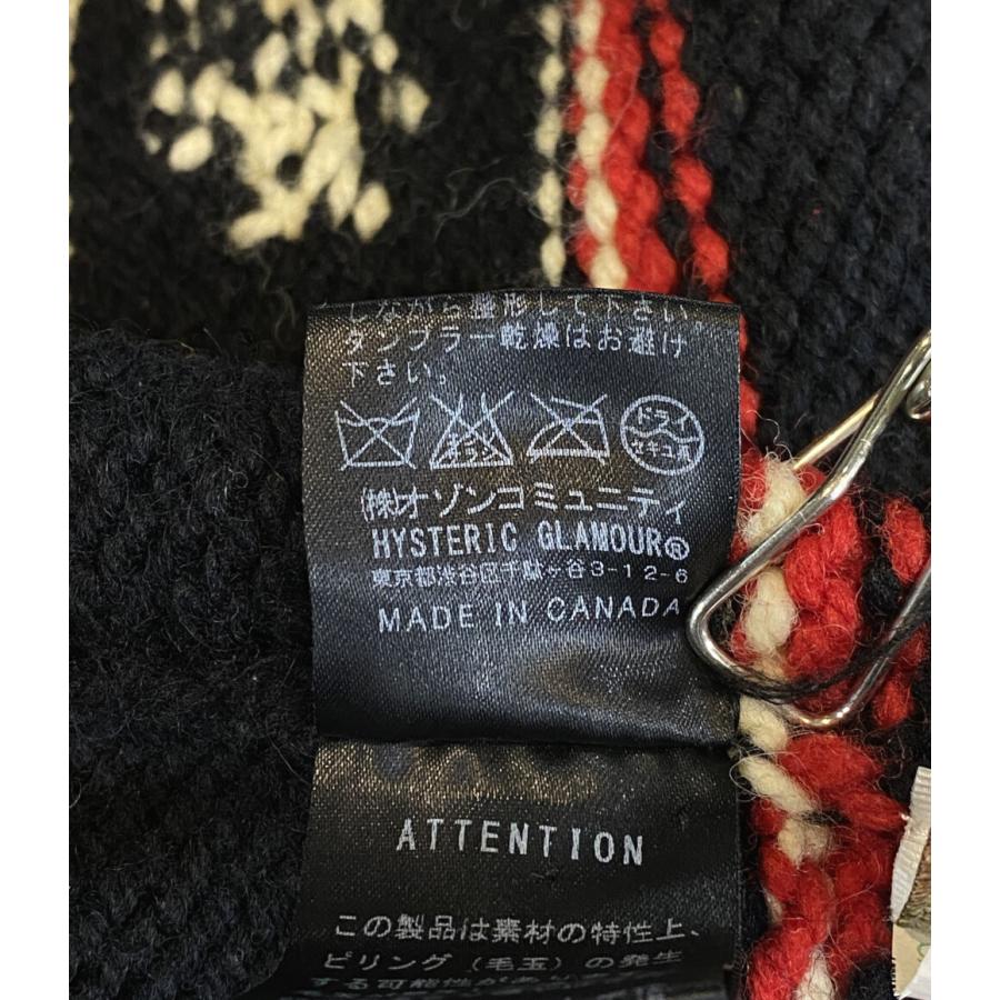 HYSTERIC GROMOUR 肉厚　ウール　カウチンニット　ブルゾン　袖ロゴ ヒステリックグラマー カウチンニット セーター アウター メンズ