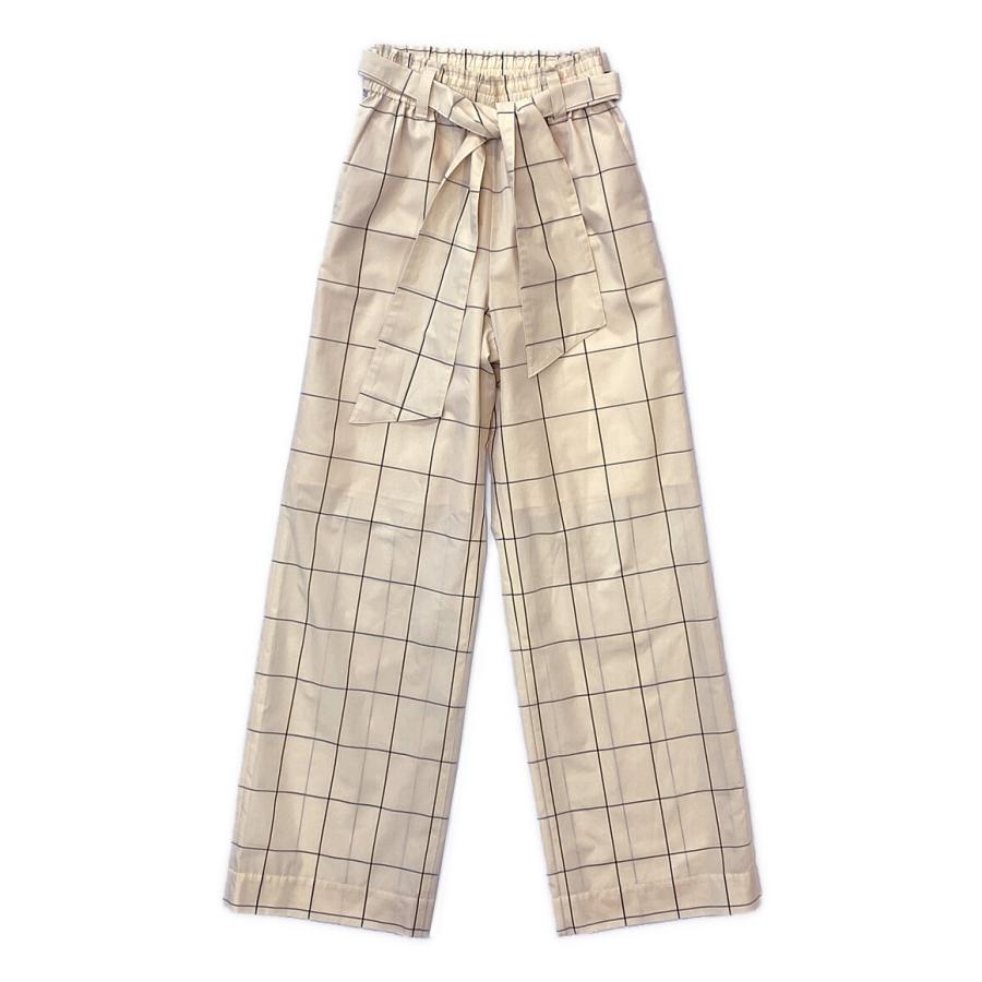 ハイク パンツ ベージュ チェック 22s レディース SIZE 1 HYKE 中古
