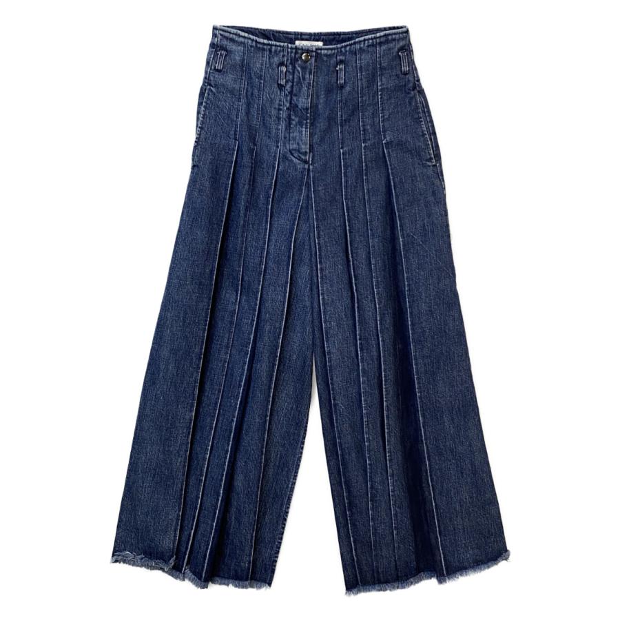 カナメ スケバンパンツ デニムワイドパンツ プリーツ 202009