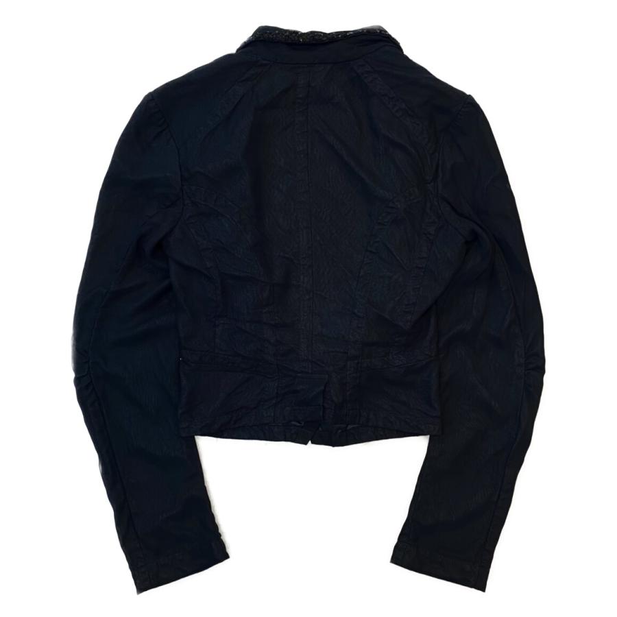 美品 00s　コムデギャルソン　ビックカラー　デニム　テーラードジャケット　紺 コムデギャルソンオムCOMME des GARCONS HOMME 染色ポリテーラード