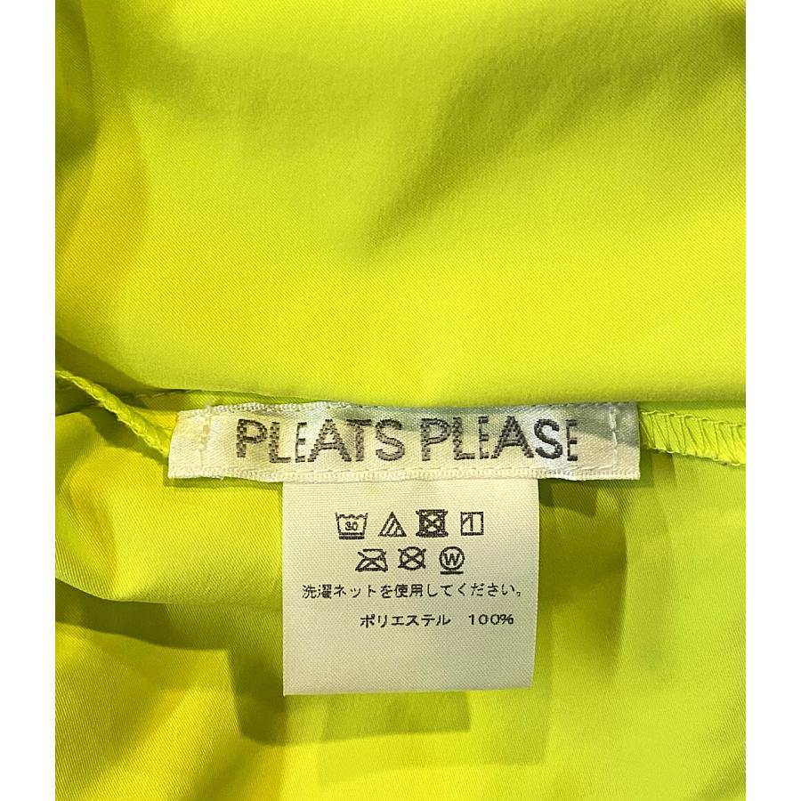 新品✨PLEATS PLEASE プリーツ　ボトムス　蛍光グリーン　サイズ3 プリーツプリーズ プリーツパーカー ジップアップ ライム