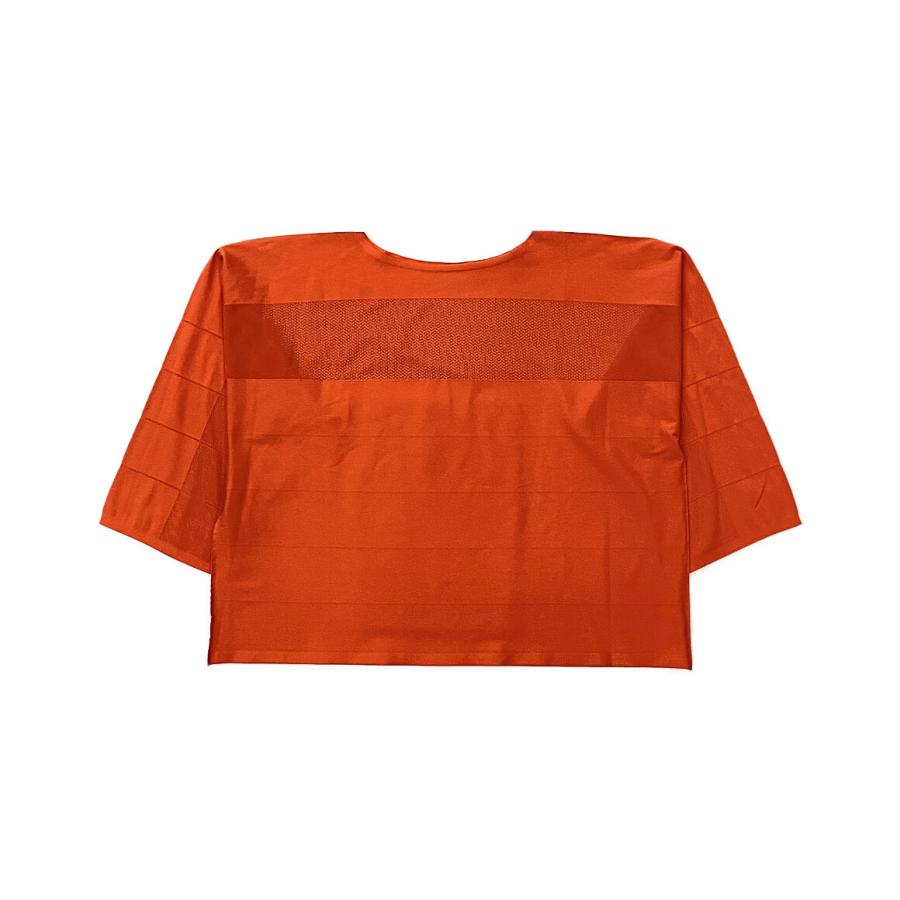 プリーツプリーズ カットソー メッシュ切替 オレンジ PP01LK921  