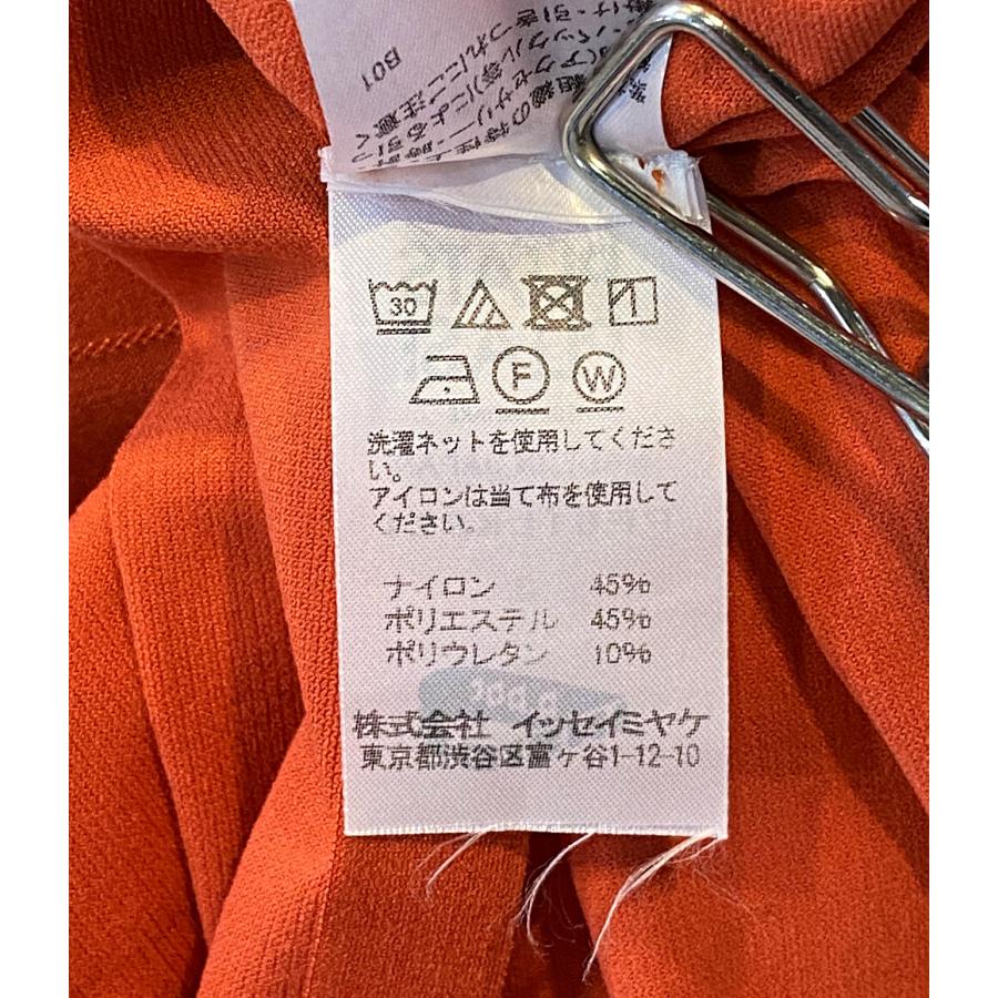 プリーツプリーズ カットソー メッシュ切替 オレンジ PP01LK921