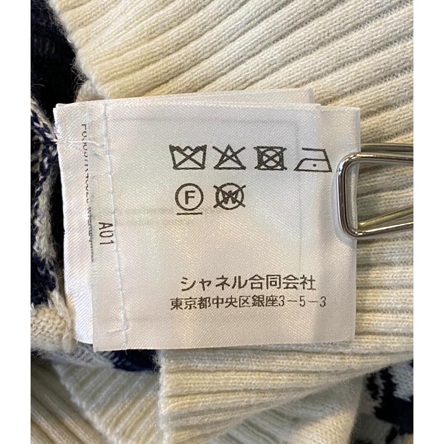 ＣＨＡＮＥＬ/シャネル　カシミヤプルオーバー　ホワイト×ブラック　34　'23年春夏　中古美品 中古・古着通販】CHANEL (シャネル) 21A ココフラワー