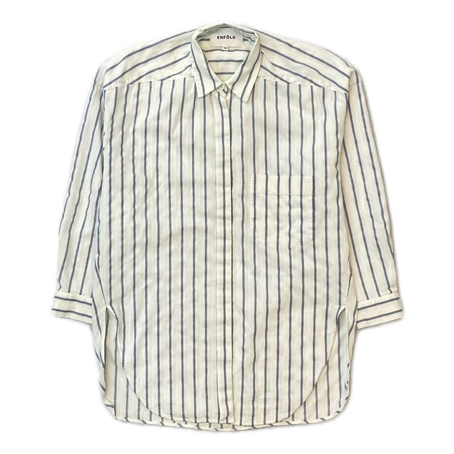 ENFOLD エンフォルド　オーバーシャツ　ブラウス　ストライプ ENFOLD エンフォルドオーバーシャツブラウスストライプ