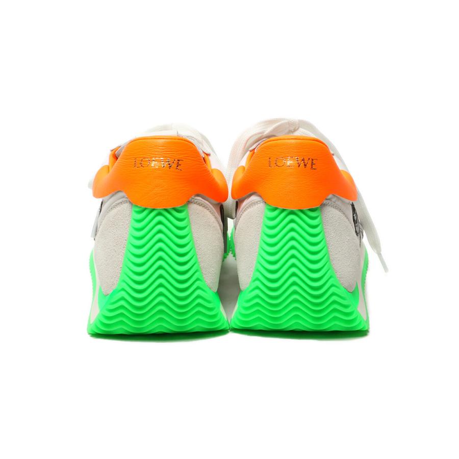 美品 ロエベ スニーカー フローランナー ネオングリーン×オレンジ